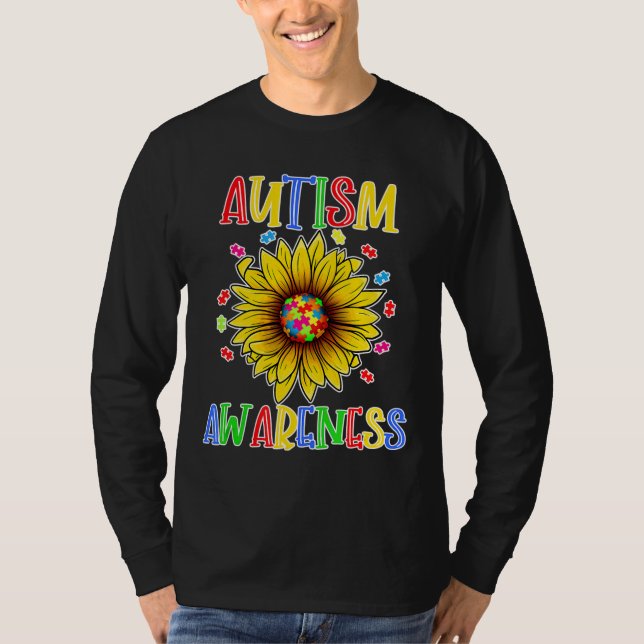 Camiseta Autismo Consciência Mês Quebra-cabeça (Frente)