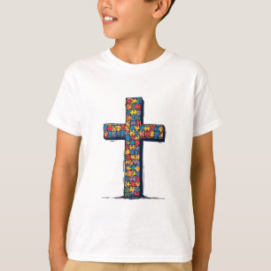 Camiseta Autismo Consciência Mês Religião Cristo Jesus