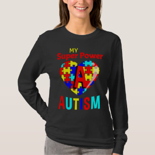 Camiseta Autismo Consciência Meu Autismo Super Poder