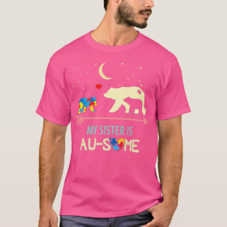 Camiseta Autismo Consciência Minha Irmã está AUSOME