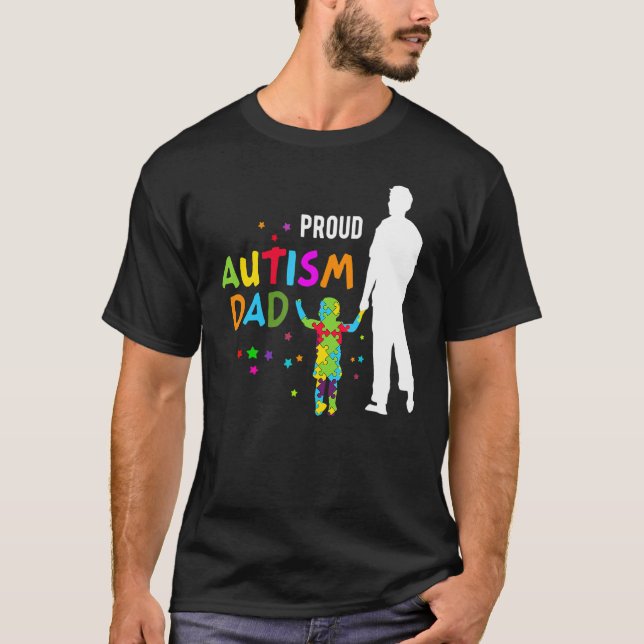 Camiseta Autismo Consciência Para Homens Orgulhosos Pai Aut (Frente)