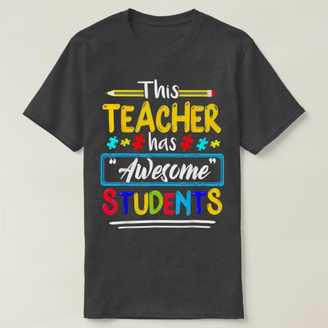 Camiseta Autismo Consciência que este professor tem estudio (Frente do Design)