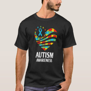 Camiseta Autismo ConsciênciaCoração Apoio a Mulheres Aut
