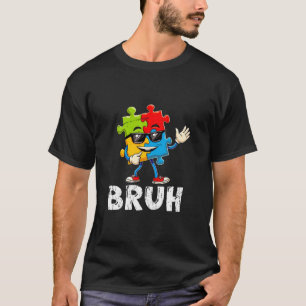 Camiseta Autismo Conscientização Bruh Meme Dabbing Puzzle A