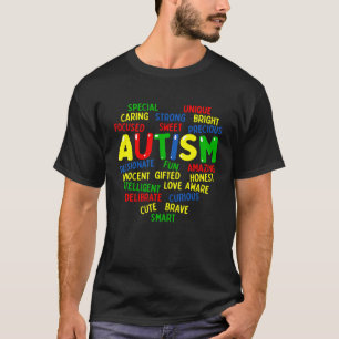 Camiseta Autismo Coração Conscientização do Autismo Orgulho