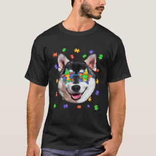 Camiseta Autismo Cujo Cachorro Siberiano Quebra-cabeça Ócul