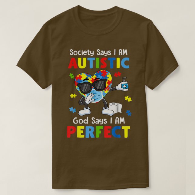 Camiseta Autismo Dabbing Society Diz Que Eu Sou Autista Deu (Frente do Design)