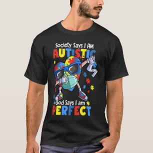 Camiseta Autismo Dabbing Society diz que eu sou autista Deu