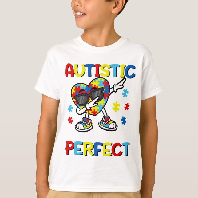 Camiseta Autismo Dabbing Society diz que eu sou autista Deu (Frente)