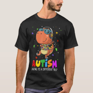 Camiseta Autismo Dançando Para Ser Um Ritmo Diferente Dinos
