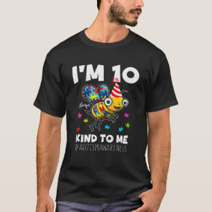 Camiseta Autismo De Abelhas De Nascimento De 10 Anos De Ida