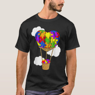 Camiseta Autismo de consciência de balões de ar quente Queb