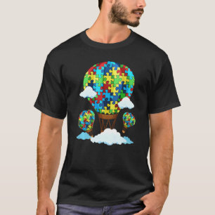 Camiseta Autismo de consciência de balões de ar quente Queb