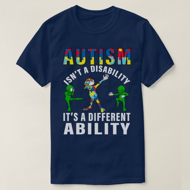 Camiseta Autismo de consciência isnx27t uma deficiência itx (Frente do Design)