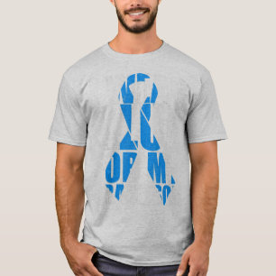 Camiseta Autismo De Fita Eu Visto Azul Para Meu Avô Autism