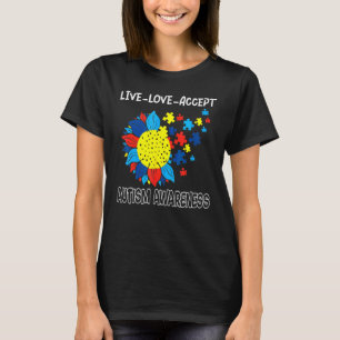 Camiseta Autismo De Girassol Consciência Viva E O Amor Acei