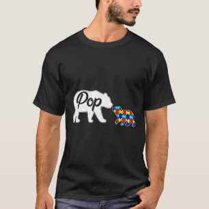 Camiseta Autismo de pop Bear Autismo Atenção Amor Suporte A