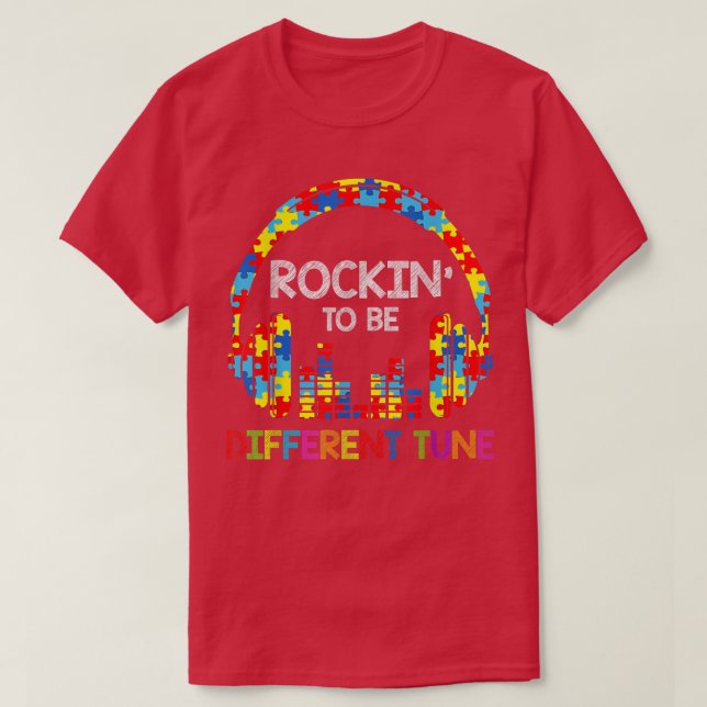 Camiseta Autismo De Quebra-cabeça De Fone De Ouvido Com Um  (Frente do Design)