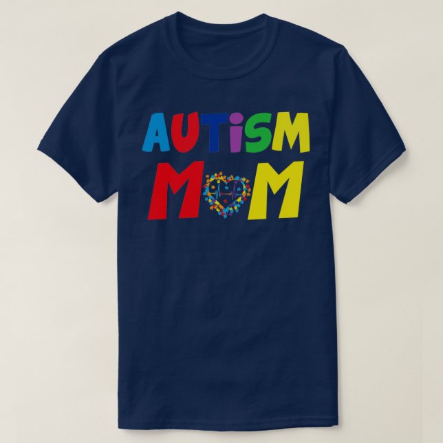 Camiseta Autismo Dia da Consciência Dar Autismo Mãe (Frente do Design)