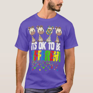 Camiseta Autismo Dia da Consciência Girafa Presente, Está T
