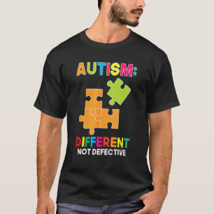 Camiseta Autismo Diferente Não Defeituoso Espectro Suporte