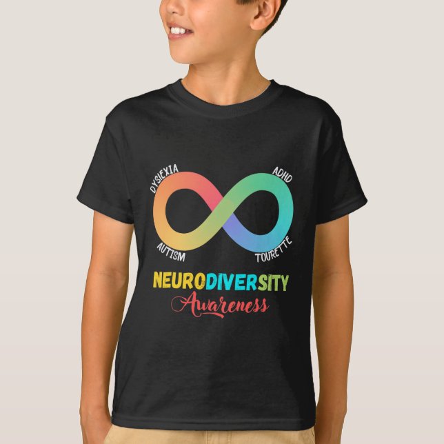 Camiseta Autismo Dislexia Tourette Sensibilização para a Ne (Frente)