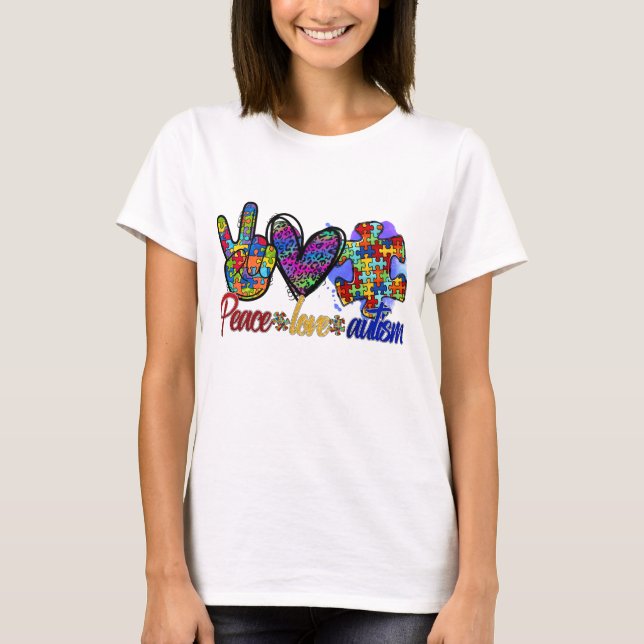 Camiseta Autismo do Amor pela Paz, Consciência do Autismo (Frente)