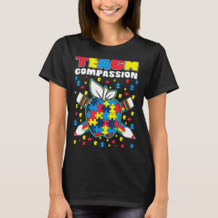 Camiseta Autismo do professor de Quebra-cabeça de Compaixão