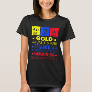Camiseta Autismo Dourado, Engraçado pelo Titânio Autismo do