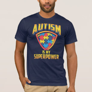Camiseta Autismo É A Minha Superpotência Quebra-cabeça Cons