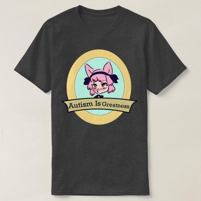 Camiseta Autismo É Grande Rapariga Rosa Rosa (Frente do Design)