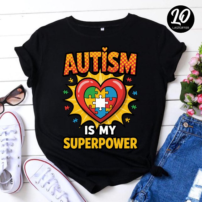 Camiseta Autismo É Meu Presente De Neurodiversidade De Supe (Criador carregado)
