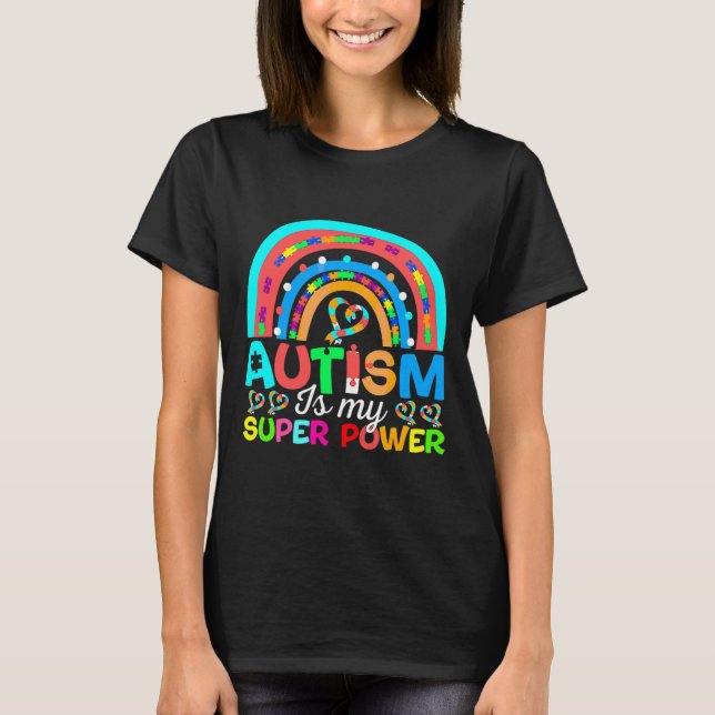 Camiseta Autismo É Meu Quebra-cabeça De Super Poder Autismo (Frente)
