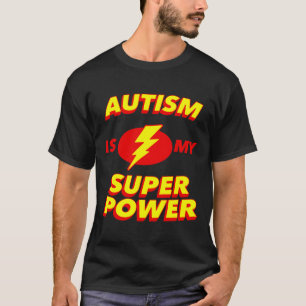 Camiseta Autismo É Meu Super Herói Da Consciência Do Poder