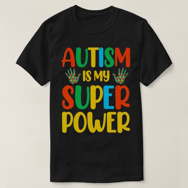 Camiseta Autismo É Meu Super Poder (Frente do Design)
