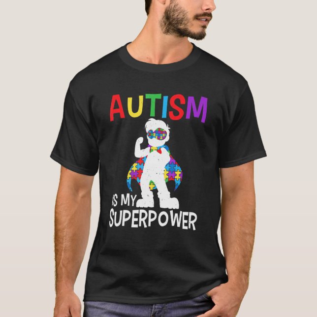 Camiseta Autismo É Meu Superpoder Autismo Conscientização C (Frente)