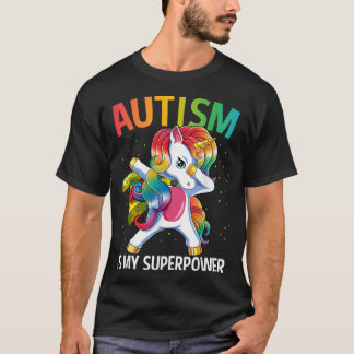 Camiseta Autismo É Meu Superpoder Dabitando Unicórnio