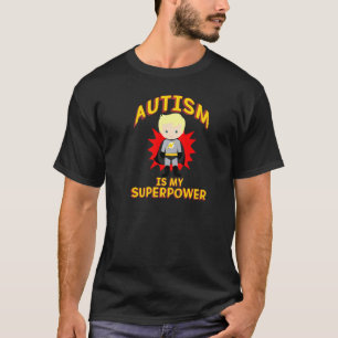 Camiseta Autismo É Meu Superpoder Super-Herói Menino Cabelo