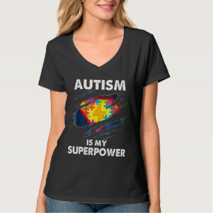 Camiseta Autismo É O Meu Super Poder Super Herói Autismo Aw