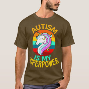 Camiseta Autismo É O Meu Superpoder Unicórnio Lover