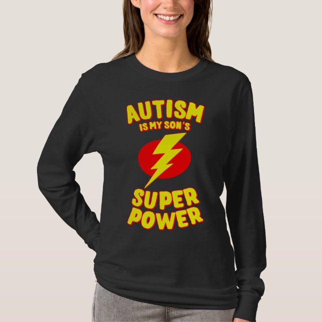 Camiseta Autismo É O Super Poder Dos Meus Filhos (Frente)