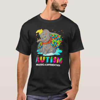 Camiseta Autismo Elefante Dumbo Caminhando Um Caminho Difer