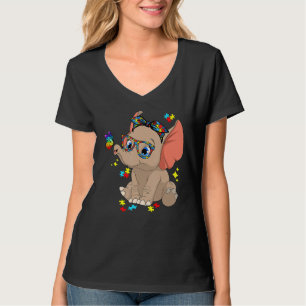 Camiseta Autismo Elefante Óculos Conscientista Criança