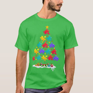 Camiseta Autismo Enfeites de natal de consciência Autismo C