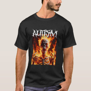 Camiseta Autismo Engraçado Cringe Difícil Esqueleto Meme Ch