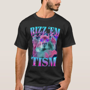 Camiseta Autismo Engraçado Rizz Em Com O Tism Capybyra Meme