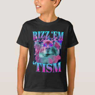 Camiseta Autismo Engraçado Rizz Em Com O Tismo Capybyra Mem