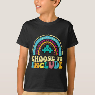 Camiseta Autismo Escolha Incluir Retro Consciente Groovy Mu