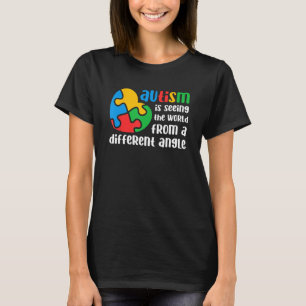 Camiseta Autismo Está Vendo O Mundo De Um Ângulo Diferente