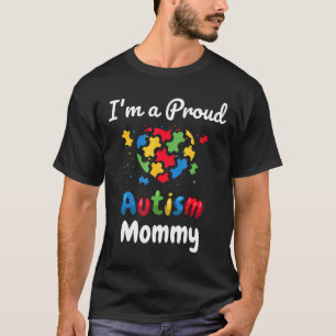 Camiseta Autismo-Estou Orgulhosa Mãe Autista Mamãe Mulheres